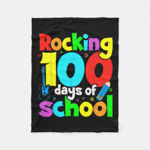 Rocking 100 Days Of School Music Teachers And Stud Fleece Blanket