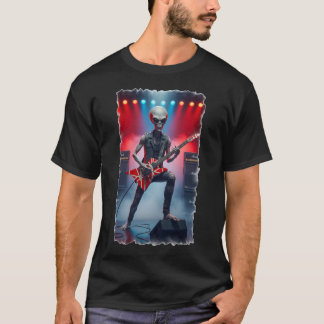 Rocking alien playing guitar T-Shirt