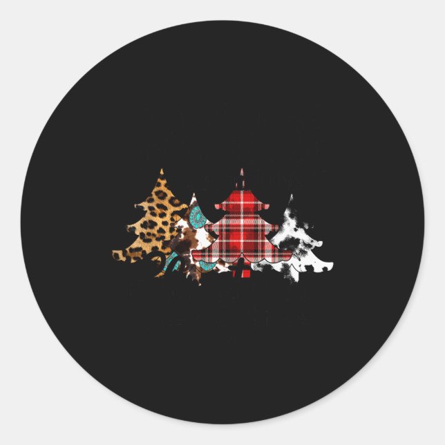 Rocking Around The Christmas Tree Buffalo Plaid Ch Classic Round Sticker (Front)