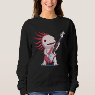 Rocking Axolotl Costume with electric Guitar Sweatshirt