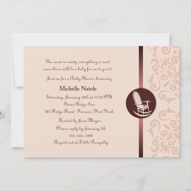 Rocking Chair Baby Shower Invitation (Front)