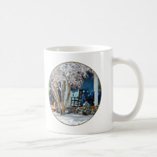 Rocking Chair on Porch in Winter Coffee Mug