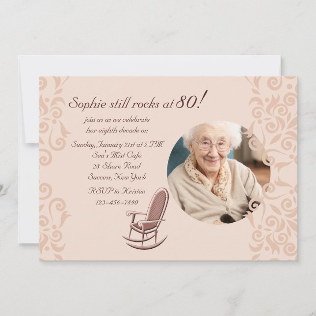 Rocking Chair Photo Invitation (Front)