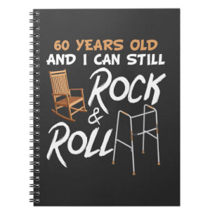Rocking Chair Walking Aid Rock Music 60th Birthday Notebook