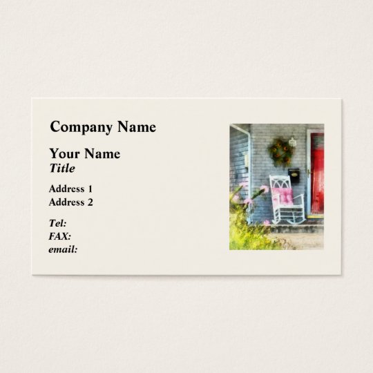 Rocking Chair With Pink Pillow Business Card
