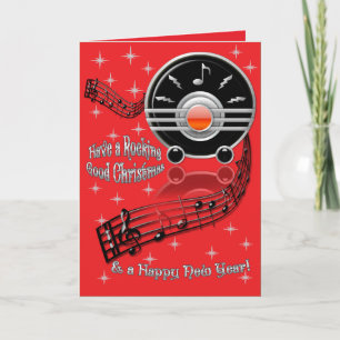 Rocking Christmas - Art Deco Radio (Personalised) Holiday Card