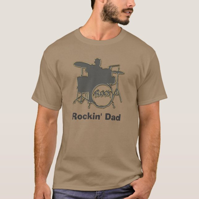 Rocking Dad ~ Drummer Father's Day Tee (Front)