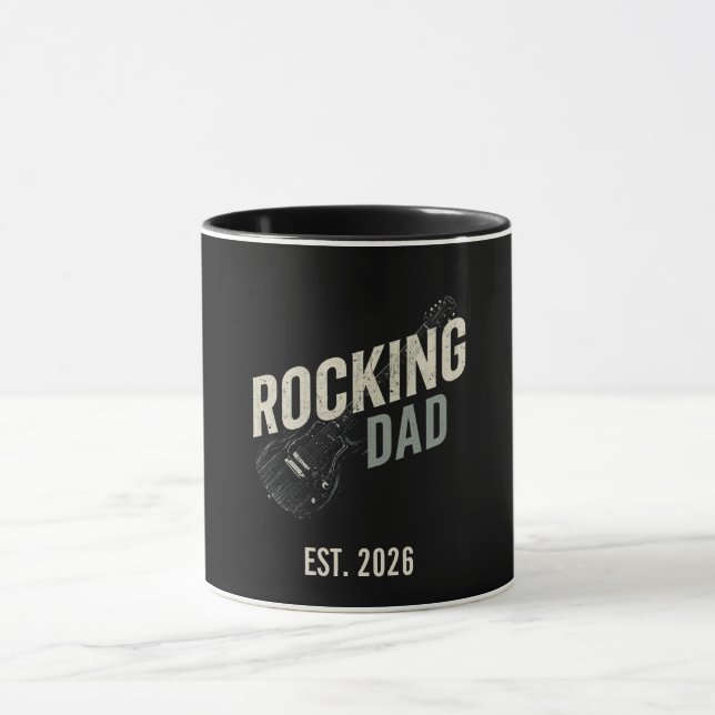 Rocking Dad Vintage Guitar Coffee Mug-Custom Mug (Center)