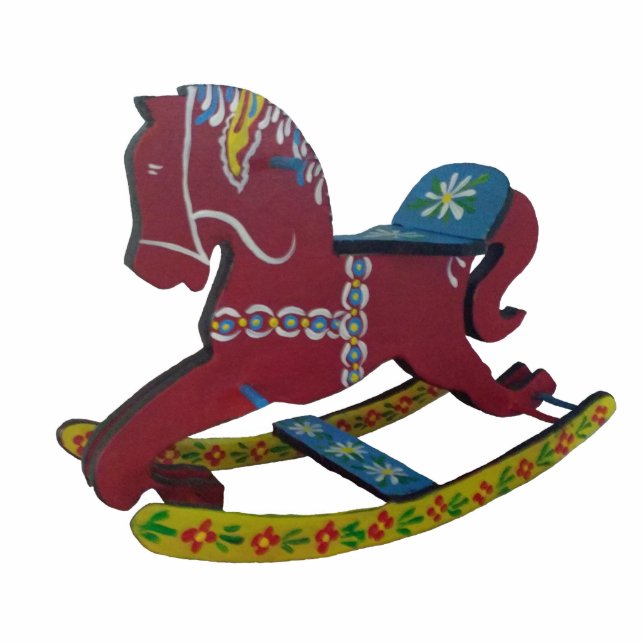 Rocking Dala Horse Christmas Ornament Photo Sculpture Decoration (Front)
