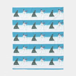 Rocking Dancing Snowman Christmas Fleece Blankets