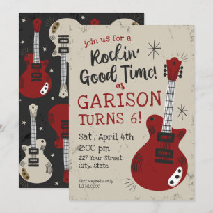 Rocking Good Time Rockstar Birthday Invitation