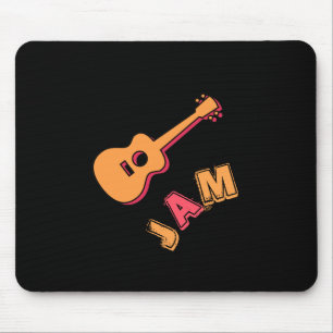 Rocking Guitar, Music Jam Style, Orange & Red Art Mouse Mat