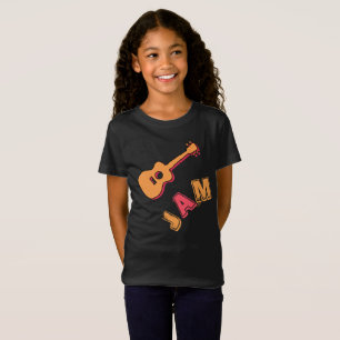Rocking Guitar, Music Jam Style, Orange & Red Art T-Shirt