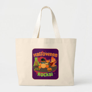 RockIng Halloween Spooky October Cartoon Fun Large Tote Bag