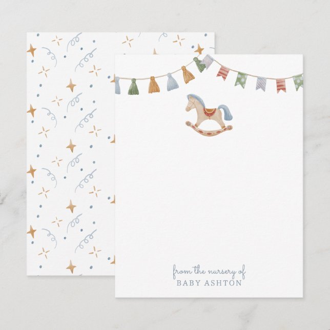 Rocking Horese, from the nursery of card (Front/Back)