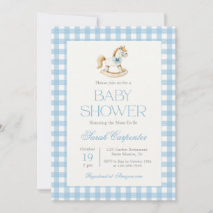 Rocking Horse Baby Shower Boy invitation
