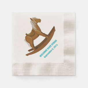 Rocking Horse Baby Shower Custom Napkin