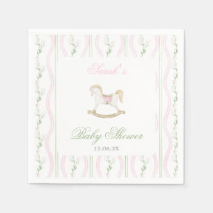Rocking Horse Baby Shower Girl Napkin