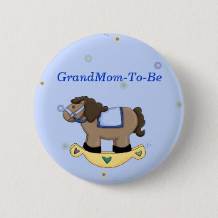 Rocking Horse Baby Shower Grandmother Pin Button