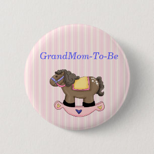 Rocking Horse Baby Shower Grandmother Pin Button