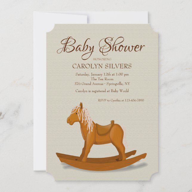 Rocking Horse Baby Shower Invitation (Front)