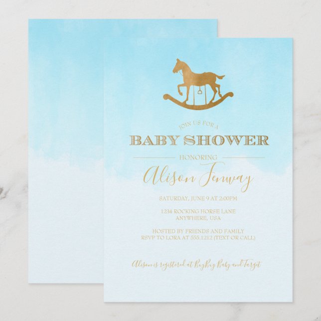 Rocking Horse Baby Shower Invitation (Front/Back)