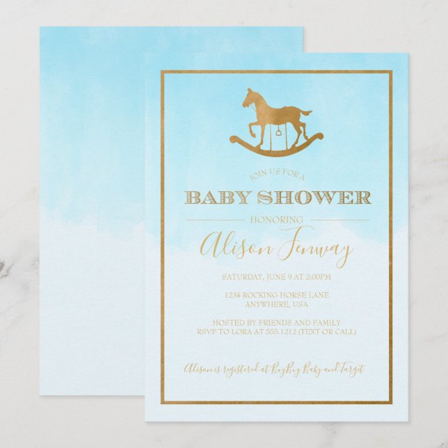 Rocking Horse Baby Shower Invitation (Front/Back)
