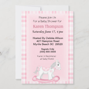 Rocking Horse Baby Shower  Invitation