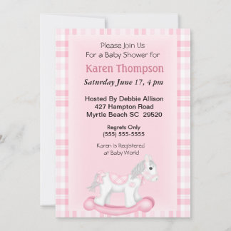 Rocking Horse Baby Shower Invitation