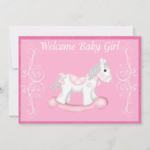 Rocking Horse Baby Shower Invitation (Girl)