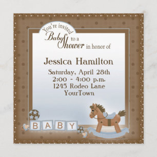 Rocking Horse Baby Shower Invitations