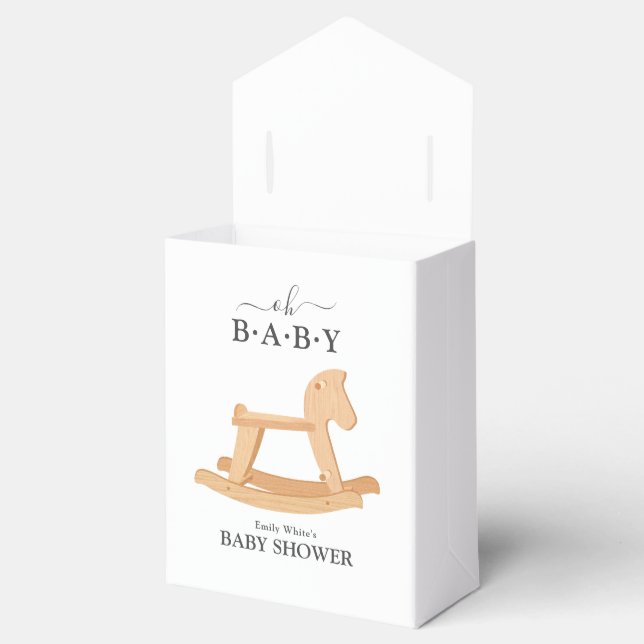Rocking Horse Baby Shower Minimalist Baby Shower Favour Box (Opened)