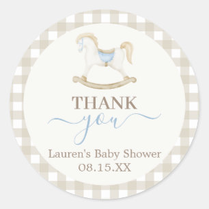 Rocking Horse Baby Shower Round Sticker