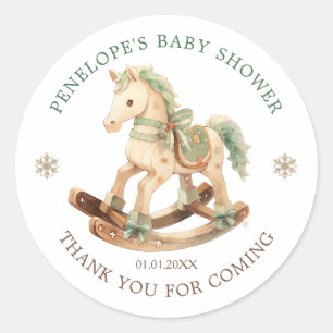 Rocking Horse Baby Shower Thank You Classic Round Sticker