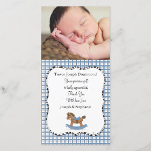 Rocking Horse Baby Thank You Photo Card