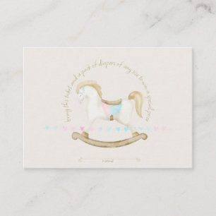 Rocking Horse Blue Pink Gender Neutral Baby Diaper Enclosure Card