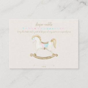 Rocking Horse Blue Pink Gender Neutral Baby Diaper Enclosure Card