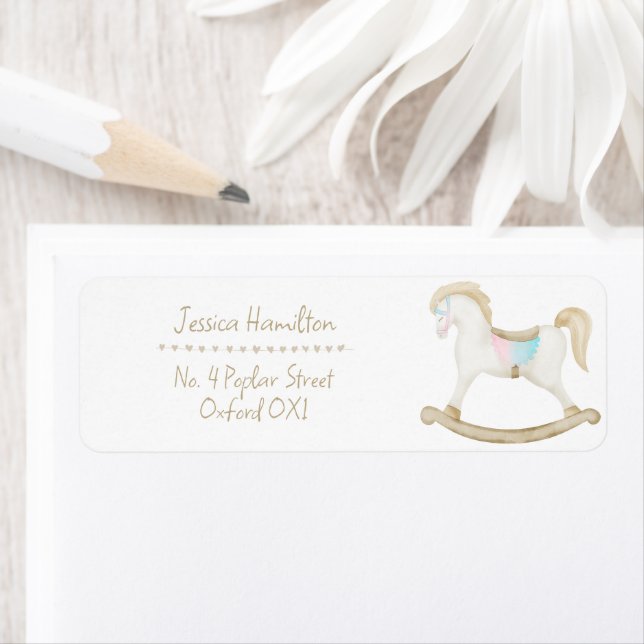 Rocking Horse Blue Pink Gender Neutral Baby Shower (Insitu)