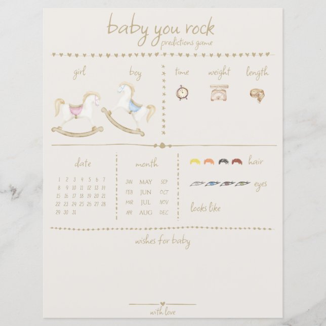 Rocking Horse Blue Pink Gender Neutral Baby Shower (Front)