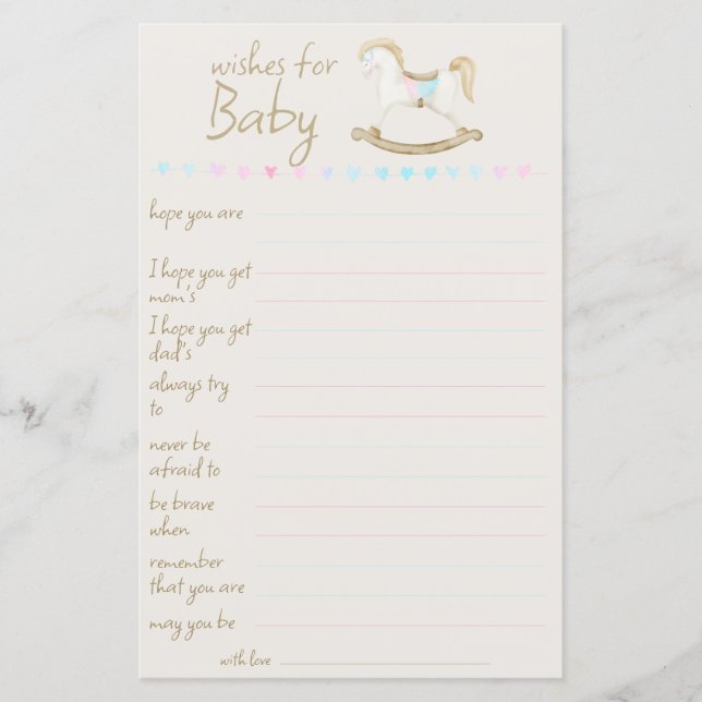 Rocking Horse Blue Pink Gender Neutral Baby Shower (Front)