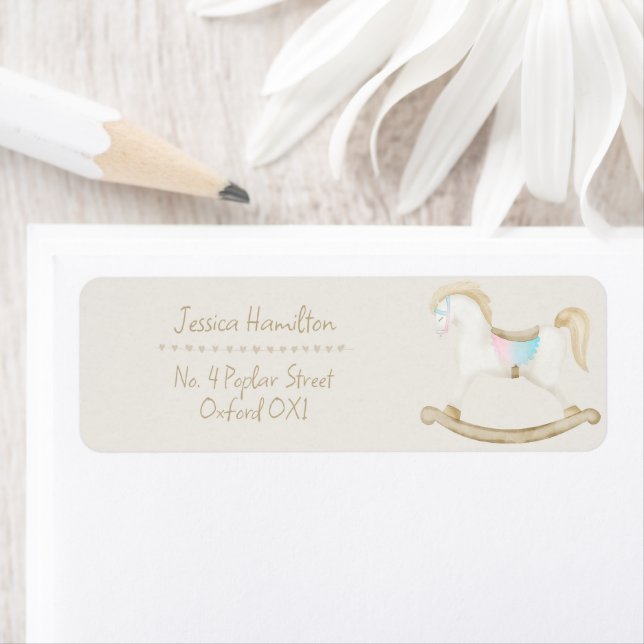 Rocking Horse Blue Pink Gender Neutral Baby Shower (Insitu)