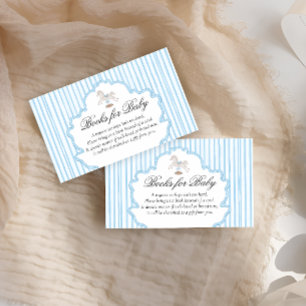 Rocking Horse Blue Vintage Books for Baby Enclosure Card