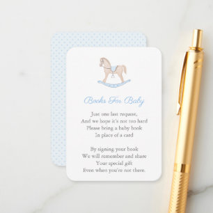 Rocking Horse Bring A Book Baby Shower Enclosure Card