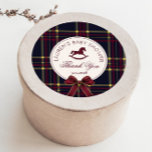 Rocking Horse Christmas Bow Baby Shower Thank you Classic Round Sticker<br><div class="desc">Rocking Horse Christmas Bow Baby Shower Thank you Classic Round Sticker
Matching items available.</div>
