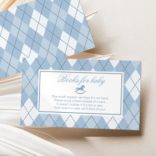 Rocking Horse Classic Blue Vintage Books for baby Enclosure Card