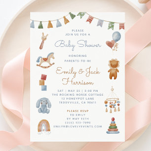 Rocking Horse, crib mobile, baby shower  Invitatio Invitation