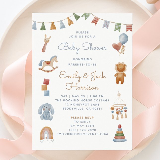 Rocking Horse, crib mobile, baby shower  Invitatio Invitation (Creator Uploaded)
