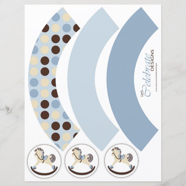 Rocking Horse Cupcake Wrapper (Front)