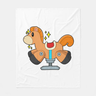 Rocking horse fleece blanket