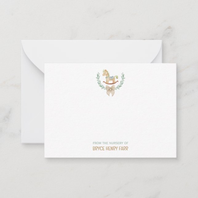 Rocking Horse From the Nursery Baby Flat Note Card (Front)